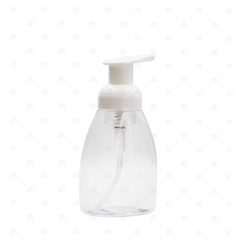 250Ml Clear Bell Style Plastic Bottle With White Foaming Pump Dispenser Plastics/containers