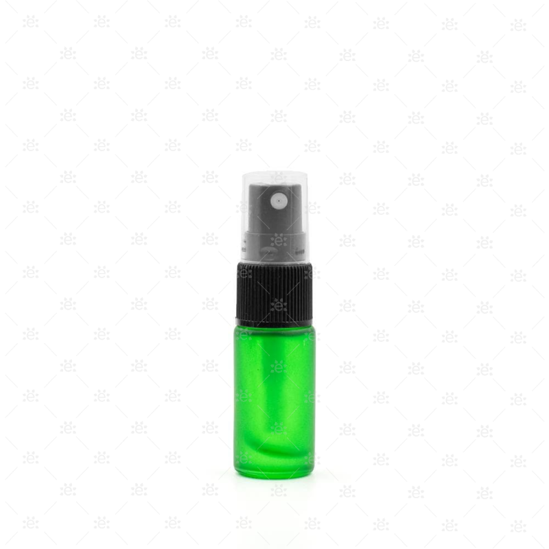 5Ml Green Deluxe Frosted Glass Spray Bottle (5 Pack)