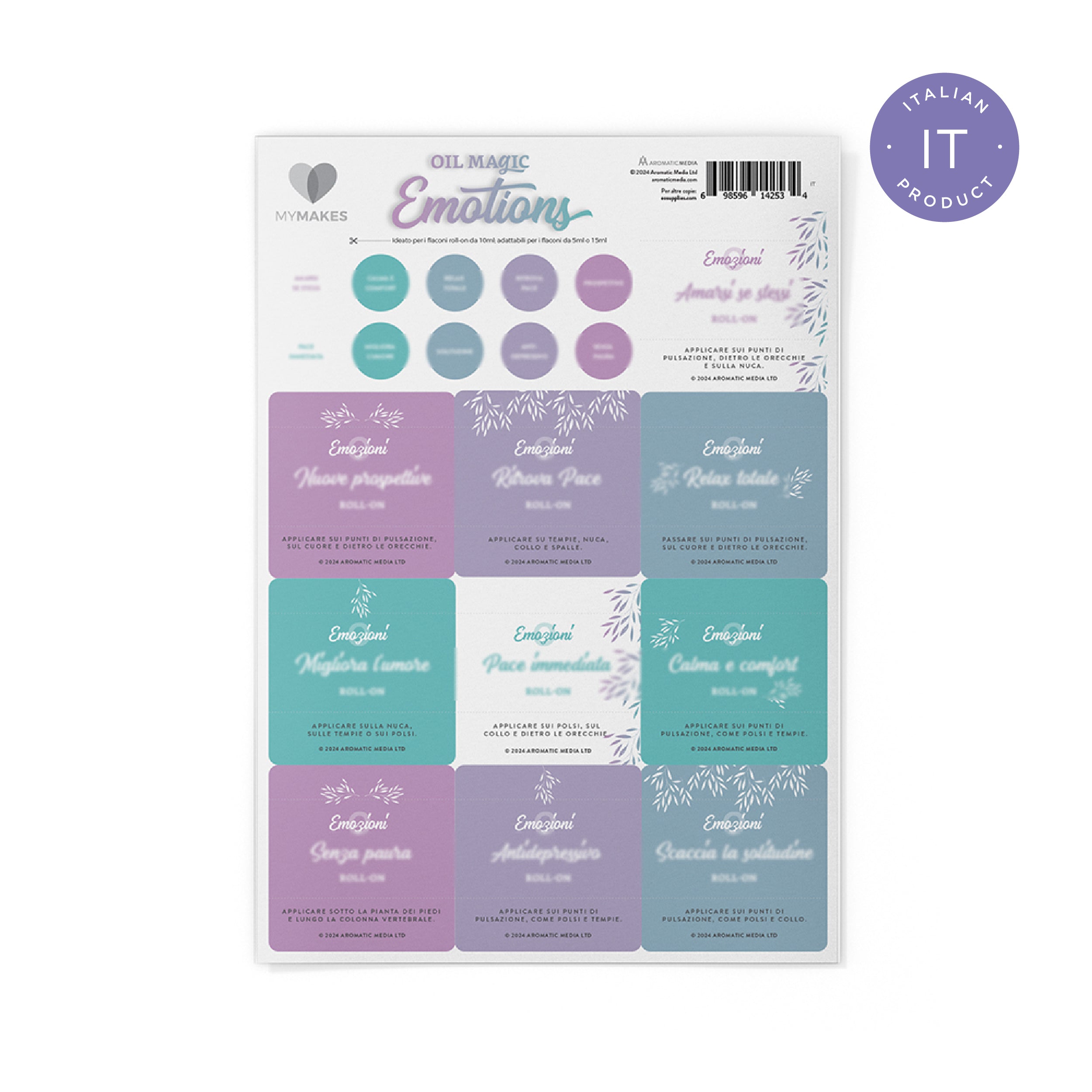 MyMakes : Oil Magic Emotions - Achieving Emotional Balance - Label Sheet - ITALIAN