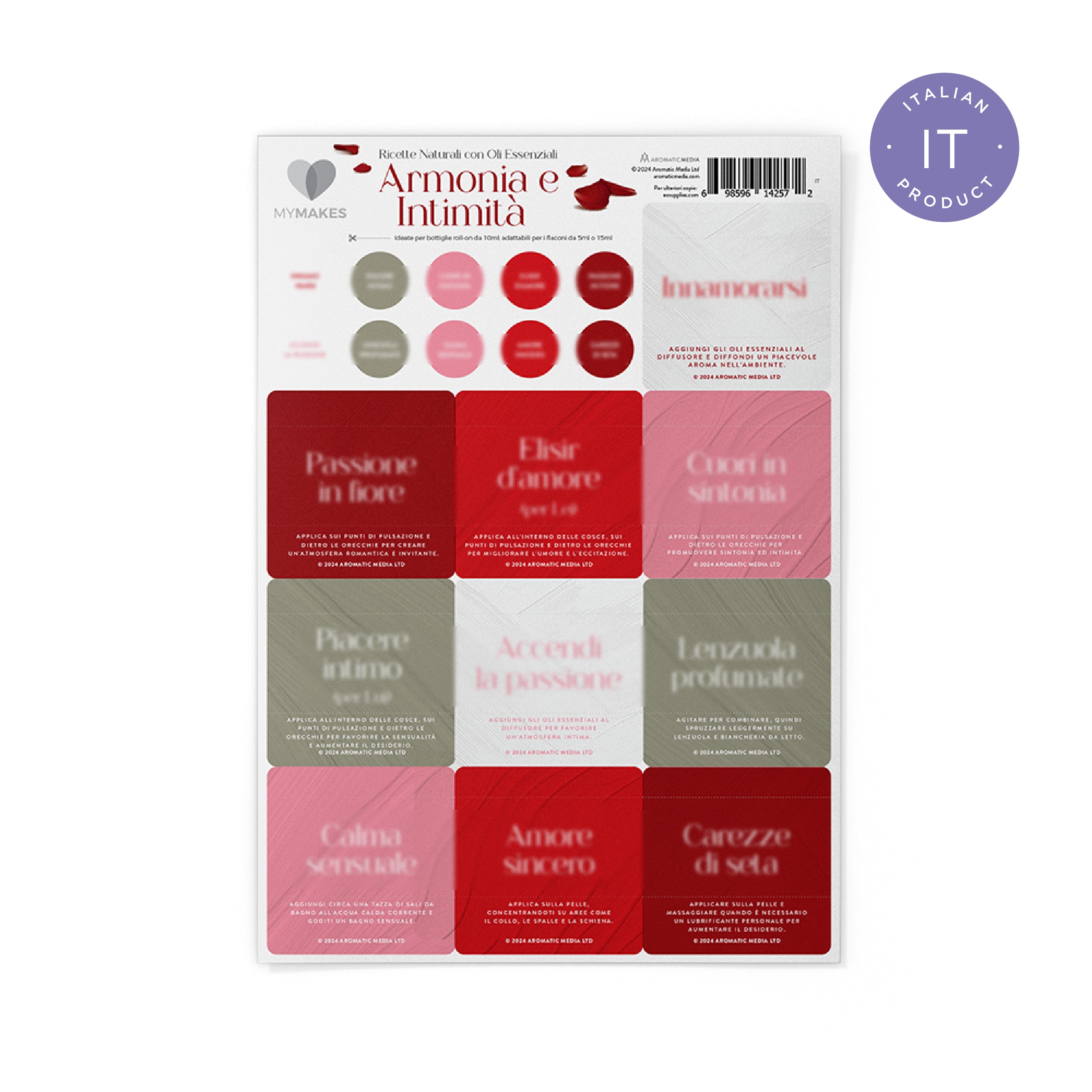 MyMakes : Intimacy & Romance - Label Sheet - ITALIAN