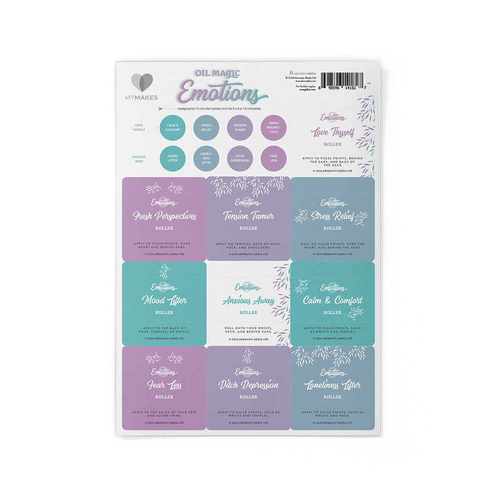 MyMakes : Oil Magic Emotions - Achieving Emotional Balance - Label Sheet