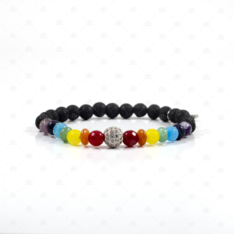 Amaya:  Chakra Gemstone Lava Diffuser Bracelet Jewellery