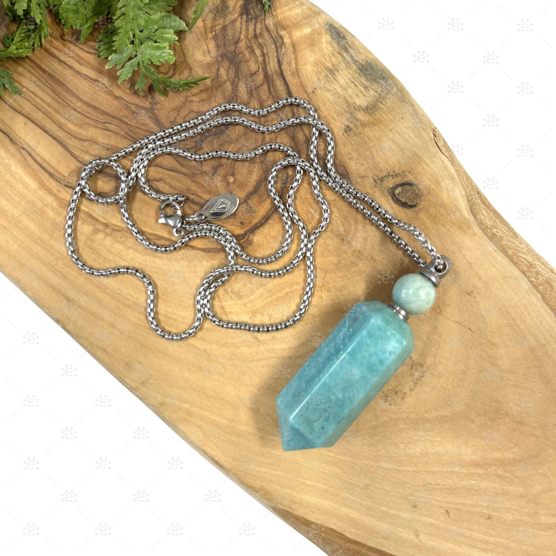 Amazonite Gemstone Vial Necklace Jewellery