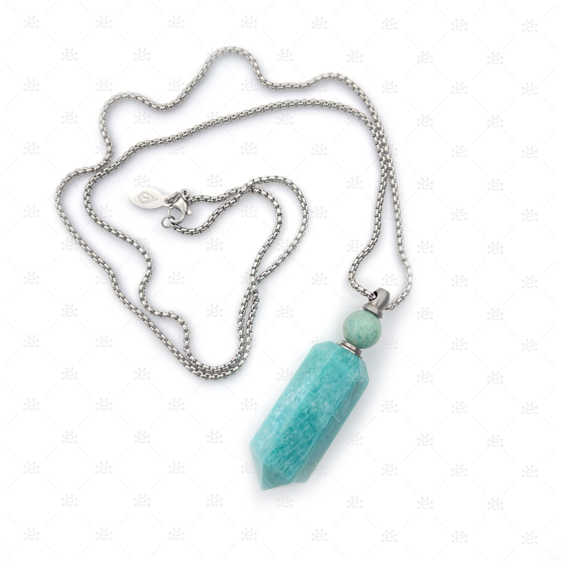 Amazonite Gemstone Vial Necklace Jewellery