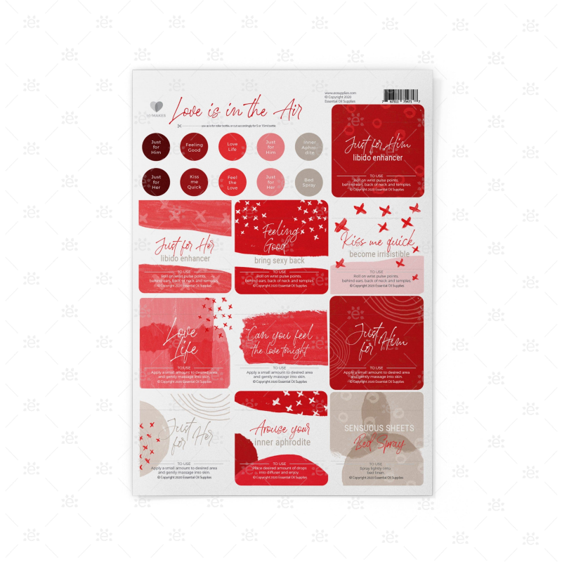 Mymakes:  Love Is In The Air - Label Sheet Labels