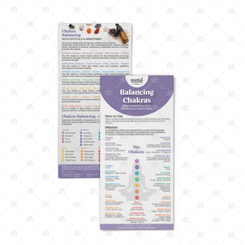 Quick Reference Guide To Balancing Chakras Using Essential Oils Rack Card (25 Pack) - 2 Sided Rack