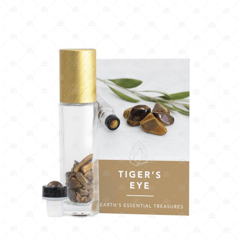 Tigers Eye Gemstone Roller Bottle Set Glass