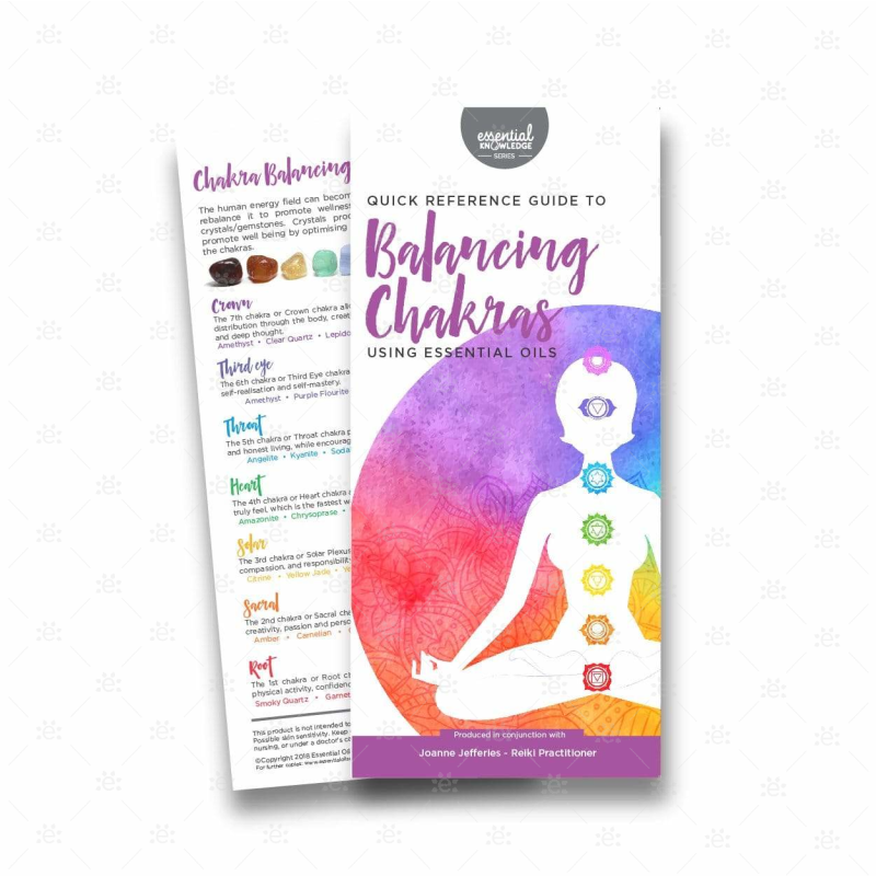 Essential Knowledge Series - Quick Reference Guide To Balancing Chakras Using Oils Rack Card